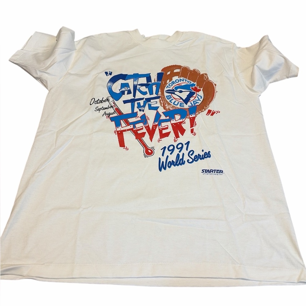Vintage 1991 Toronto Blue Jays World Series Starter T-Shirt Size L White NWT